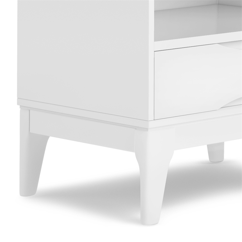 Scranton & Co 60 Inch Solid Hardwood Bookcase with Storage in White