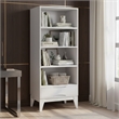 Scranton & Co 60 Inch Solid Hardwood Bookcase with Storage in White