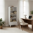 Scranton & Co 60 Inch Solid Hardwood Bookcase with Storage in White