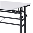 Scranton & Co Adjustable Rolling Writing Desk with Storage in White