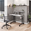 Scranton & Co Adjustable Rolling Writing Desk with Storage in White