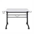 Scranton & Co Adjustable Rolling Writing Desk with Storage in White