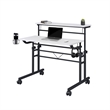 Scranton & Co Adjustable Rolling Writing Desk with Storage in White