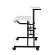 Scranton & Co Adjustable Rolling Writing Desk with Storage in White