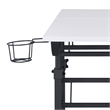Scranton & Co Adjustable Rolling Writing Desk with Storage in White