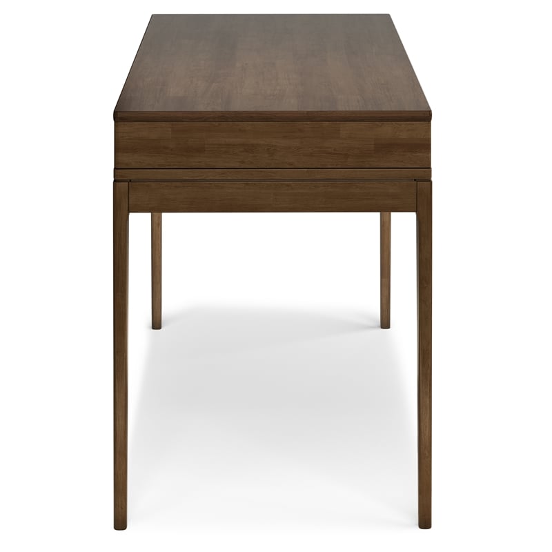 Scranton & Co 48 Inch Mid-Century Solid Rubberwood Desk in Walnut Brown