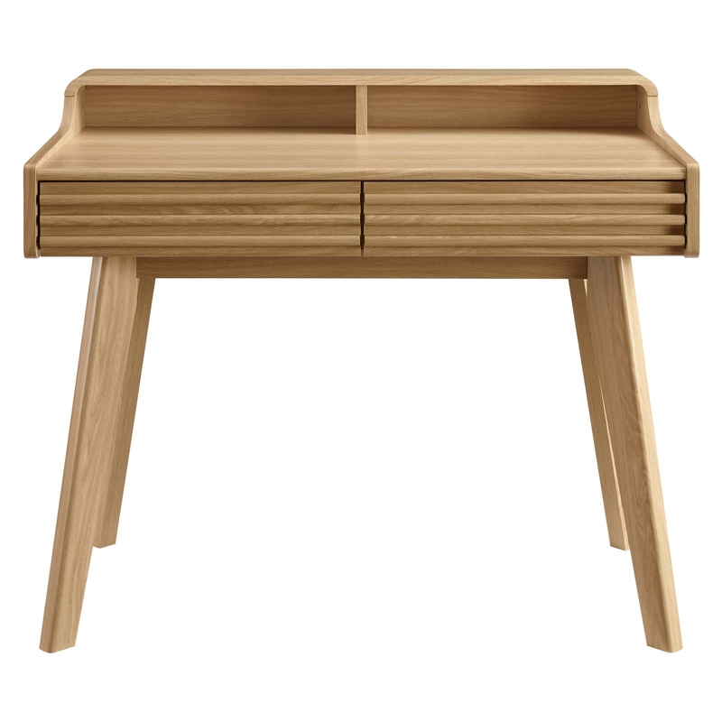 Scranton & Co 39.5 Inch Writing Desk in Walnut Grain Laminate with Oak Finish