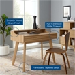 Scranton & Co 39.5 Inch Writing Desk in Walnut Grain Laminate with Oak Finish