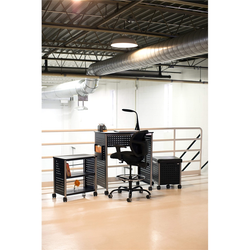 Scranton & Co Adjustable Drafting Chair in Black Mesh