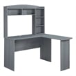 Scranton & Co L-Shaped Computer Desk with Hutch in Gray Engineered Wood