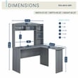 Scranton & Co L-Shaped Computer Desk with Hutch in Gray Engineered Wood