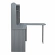 Scranton & Co L-Shaped Computer Desk with Hutch in Gray Engineered Wood