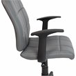 Scranton & Co Mid-Back Quilted Plastic Office Chair with Arms in Gray