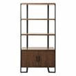 Scranton & Co Mid-Century Metal & Wood Bookcase in Walnut/Rustic Black