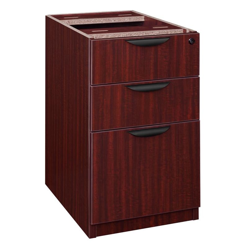 Scranton & Co Box Box File Pedestal with 3 Locking Drawers in Mahogany
