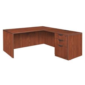 Scranton & Co 66&quot L-Desk with 47&quot Return and 3 Drawers in Cherry