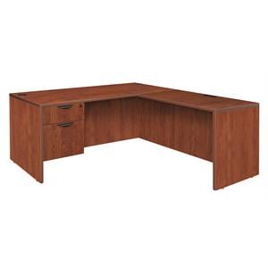 Scranton & Co 66&quot L-Desk with 47&quot Return and 2 Drawers in Cherry