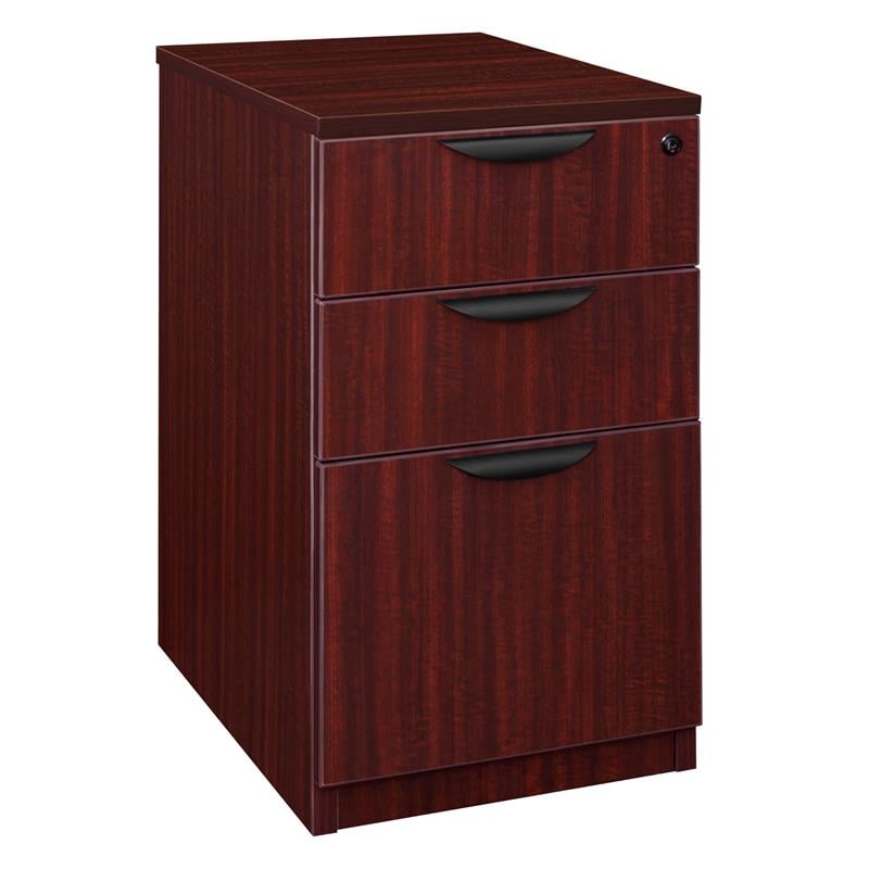 Scranton & Co Deskside Box Box File Cabinet with 3 Drawers in Mahogany