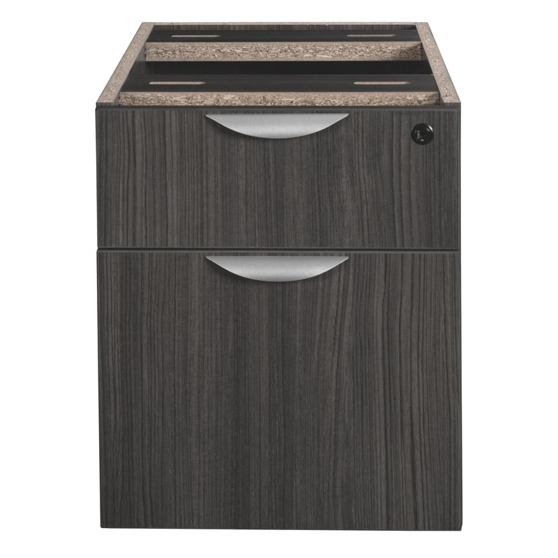 Scranton & Co Box File Pedestal with 2 Locking Drawers in Ash Grey