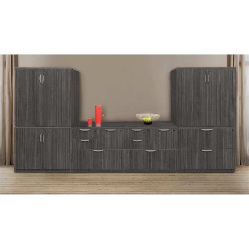 Scranton & Co 2 Drawer Locking Lateral File Cabinet in Ash Grey