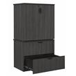 Scranton & Co Lateral File with Stackable Storage Cabinet in Ash Grey