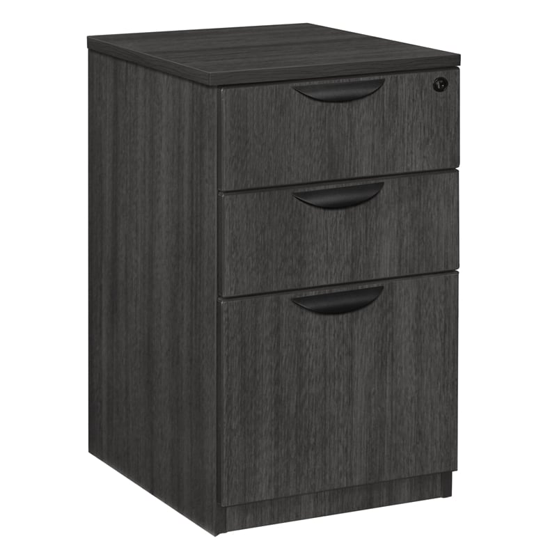 Scranton & Co Deskside Box Box File Cabinet with 3 Drawers in Ash Grey