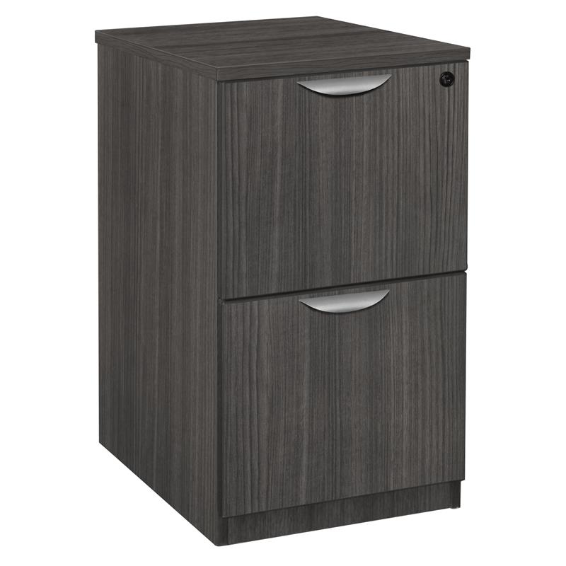Scranton & Co Deskside 2 Drawer File Cabinet in Stylish Ash Grey