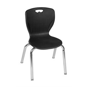 Scranton & Co 15&quot Seat Height Stack Plastic Chair 20 Pack in Black