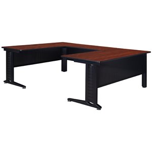 Scranton & Co 72&quot U Shaped Desk with 42&quot Bridge in Rich Cherry