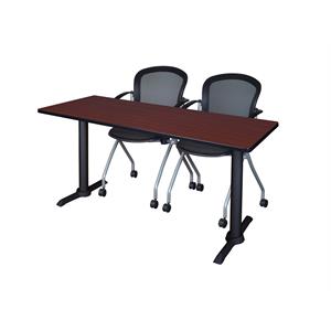 Scranton & Co 72&quot x 24&quot Training Table with 4 Nesting Chairs in Mahogany