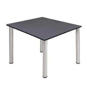 Scranton & Co 48&quot Square Breakroom X-Base Table in Stylish Grey