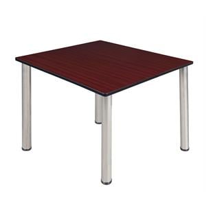 Scranton & Co 48&quot Square Breakroom X-Base Table in Classic Mahogany