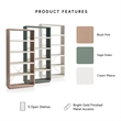 Scranton & Co Kunskap 5-Shelf Contemporary Bookcase in Cream Weave