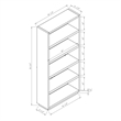 Scranton & Co Kunskap 5-Shelf Contemporary Bookcase in Cream Weave