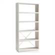 Scranton & Co Kunskap 5-Shelf Contemporary Bookcase in Cream Weave