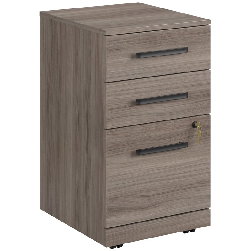 Scranton & Co 3-Drawer Mobile Filing Cabinet in Engineered Wood Hudson Elm