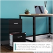 Scranton & Co Mobile Metal Desk with Laminate Black/Maple 48