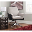 Scranton & Co Metal Swivel Chair with Black Faux Leather and Gray Sherpa