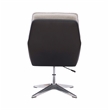 Scranton & Co Metal Swivel Chair with Black Faux Leather and Gray Sherpa