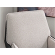 Scranton & Co Metal Swivel Chair with Black Faux Leather and Gray Sherpa