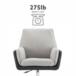 Scranton & Co Metal Swivel Chair with Black Faux Leather and Gray Sherpa