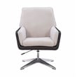 Scranton & Co Metal Swivel Chair with Black Faux Leather and Gray Sherpa