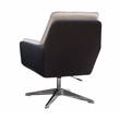 Scranton & Co Metal Swivel Chair with Black Faux Leather and Gray Sherpa