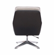 Scranton & Co Metal Swivel Chair with Black Faux Leather and Gray Sherpa