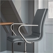 Scranton & Co Faux Leather Swivel Office Chair in Gray and Chrome
