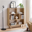 Scranton & Co 7-Shelf Wood Bookcase with Splayed Legs in Oak Finish