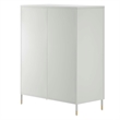 Scranton & Co Metal Accent Cabinet with Glass Doors in Light Gray