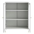 Scranton & Co Metal Accent Cabinet with Glass Doors in Light Gray