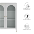 Scranton & Co Metal Accent Cabinet with Glass Doors in Light Gray