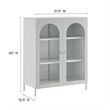 Scranton & Co Metal Accent Cabinet with Glass Doors in Light Gray